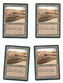 Magic MTG MISPRINT 4x Strip Mine / Burrowing Cavar Tuneles Spanish Error FBB - Image 1