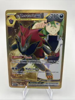 N's Zoroark Ex 189/159 Full Art Holo Gold NM - Pokemon TCG - Journey Together - Image 1