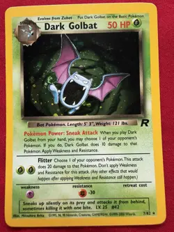 Dark Golbat 7/82, Holo Rare Swirl 🌀 Team RocketCard Nm Wizards Of The Coast - Image 1
