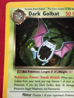 Dark Golbat 7/82, Holo Rare Swirl 🌀 Team RocketCard Nm Wizards Of The Coast - Image 2