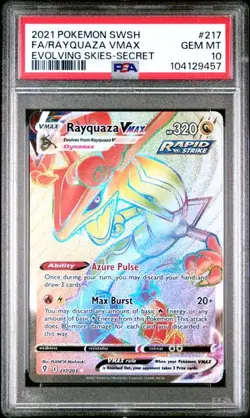 2021 POKEMON SWORD & SHIELD EVOLVING SKIES SECRET FULL ART/RAYQUAZA VMAX PSA 10 - Image 1