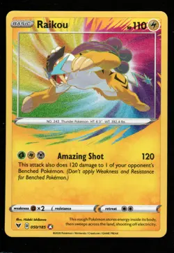 Pokemon Raikou SWSH04: Vivid Voltage #050/185 NM - Image 1