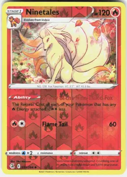 Ninetales 31 Reverse Holo Pokemon SWSH08: Fusion Strike 031/264 NM - Image 1
