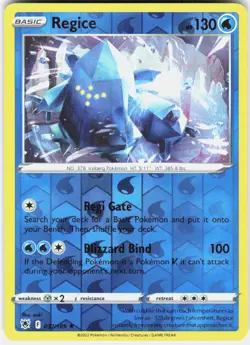 Regice Reverse Holo Pokemon SWSH10: Astral Radiance 037/189 NM - Image 1