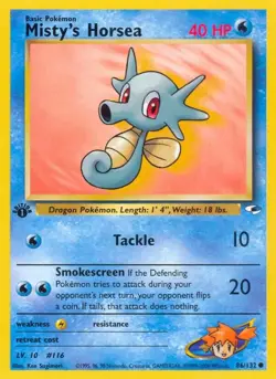 Misty's Horsea Pokemon Gym Heroes 086/132 NM - Image 1