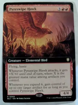 Pyreswipe Hawk (Extended Art) Commander: Bloomburrow - MTG RARE - Image 1