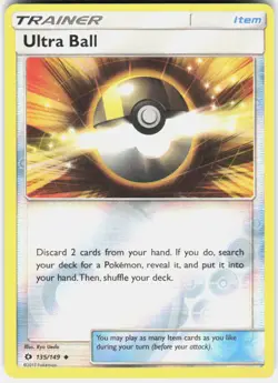 Ultra Ball Reverse Holo Pokemon SM Base Set 135/149 NM - Image 1