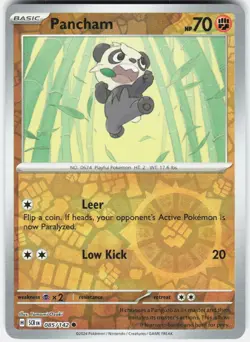 Pancham Reverse Holo Pokemon SV07: Stellar Crown 085/142 NM - Image 1