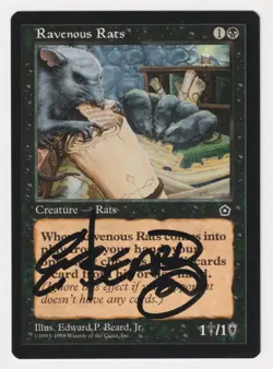 Signed Ravenous Rats LP Portal Second Age Artist Edward P. Beard, Jr. MTG Magic! - Image 1