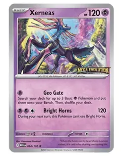 Pokemon Xerneas 064/132 MEGA EVOLUTION Stamped Holo Promo - New & OVP Sealed - Image 1