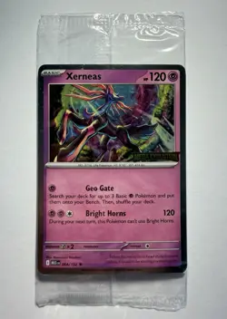 Pokemon Xerneas 064/132 MEGA EVOLUTION Stamped Holo Promo - New & OVP Sealed - Image 2