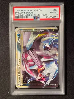 PSA 8 Palkia & Dialga Legend (top) HG & SS Triumphant 2010 Pokemon Card - Image 1