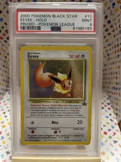 Pokemon Eevee 2000 Black Star Promo #11 Holo PSA 9 EN PROMO Pokemon League - Image 1