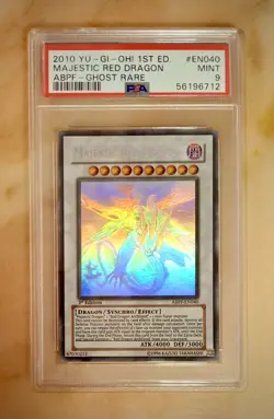 Yu-Gi-Oh 2010 Majestic Red Dragon ABPF-EN040 PSA 9 MINT 1st Edition Ghost Rare! - Image 1