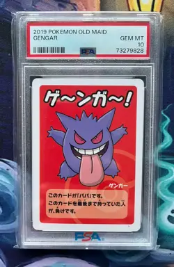 PSA 10 Gengar 2019 Old Maid Babanuki Japanese Pokemon Center Playing Card GEM MT - Image 1