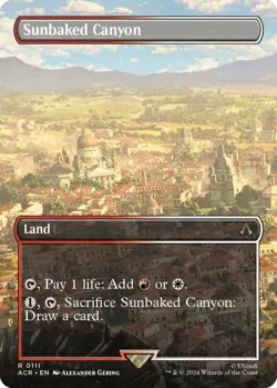 MTG Sunbaked Canyon 111 Rare Borderless Assassin's Creed - Image 1