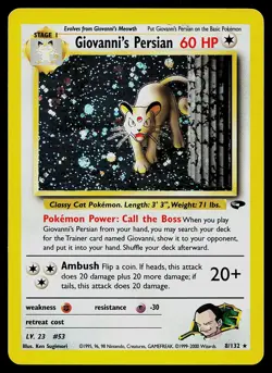 Pokemon Card - Giovanni's Persian Gym Challenge 8/132 Holo Rare - Image 1