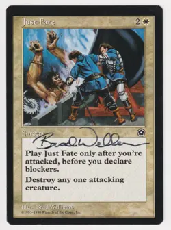 Signed Just Fate HP Portal Second Age Artist Bradley Williams MTG Magic Rare EDH - Image 1