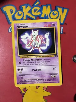 Mewtwo Black Star Promo #3 1999 Kids WB Presents Pokemon The First Movie Card - Image 2