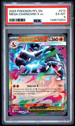 PSA 6 - Mega Charizard X EX Phantasmal Flames 013/094 Pokemon TCG - Image 1