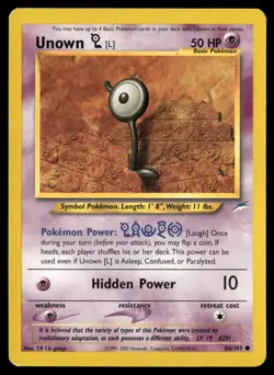 Unown [L] 86/105 Common Neo Destiny Pokemon Moderately Played - Image 1