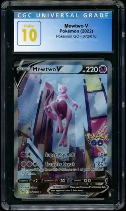 2022 Pokemon GO Mewtwo V #072 CGC 10 PRISTINE - Image 1