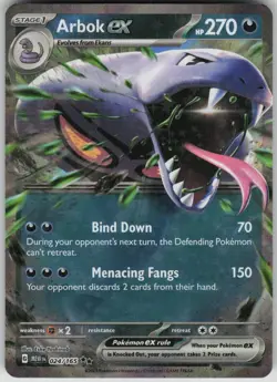 Pokemon TCG Arbok ex Double Rare SV: Scarlet & Violet 151 024/165 - Image 1
