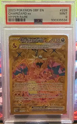 2023 POKEMON TCG CHARIZARD EX HYPER RARE 228/197 HOLO OBSIDIAN FLAMES PSA 9 - Image 1