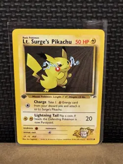 2000 Pokemon Gym Heroes - Lt. Surge’s Pikachu - 1st Edition Ungraded 81/132 - Image 1