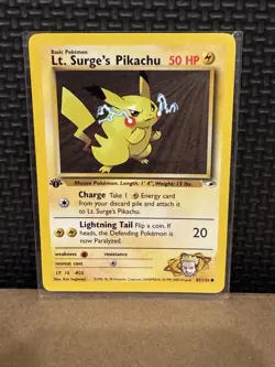 2000 Pokemon Gym Heroes - Lt. Surge’s Pikachu - 1st Edition Ungraded 81/132 - Image 3