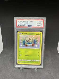 Pokemon Hidden Fates Rowlet SV2 Baby Shiny Holo Rare PSA 10 GEM MINT - Image 1