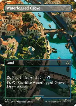 MTG Waterlogged Grove 116 Rare Borderless Assassin's Creed - Image 1