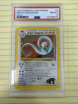 2000 POKEMON GYM HEROES HOLO #4 ERIKA'S DRAGONAIR PSA 8 - Image 1