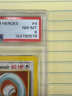 2000 POKEMON GYM HEROES HOLO #4 ERIKA'S DRAGONAIR PSA 8 - Image 3