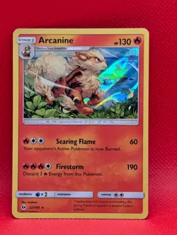 ARCANINE 22/149 HOLO HOLO RARE SM BASE SET POKEMON HOLO LP ARCANINE - Image 1