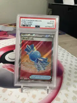 2025 Pokemon Mega Evolutions EN Rare Candy Ultra Rare Graded PSA 10 Slab - Image 1