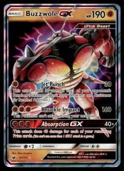 Buzzwole GX 57/111 Holo GX Rare Crimson Invasion Pokemon Near Mint - Image 1