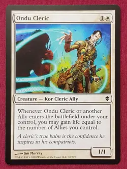 Magic The Gathering ZENDIKAR ONDU CLERIC white card MTG - Image 1