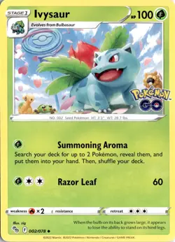 Ivysaur 002/078 Pokemon GO Pokemon Card TCG - Image 1
