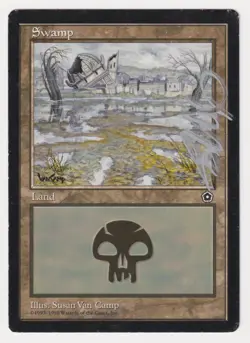 Silver Signed Swamp B HP Portal Second Age Artist Susan Van Camp 1998 MTG Magic! - Image 1