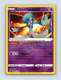 Radiant Gardevoir 069/196 Radiant Rare Lost Origin Pokemon Near Mint - Image 1