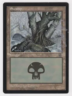Silver Signed Swamp A HP Portal Second Age Artist Susan Van Camp 1998 MTG Magic! - Image 1