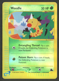 Pokemon TCG: Weedle 115/144 Skyridge Reverse WoTC Holo Rare - Image 1