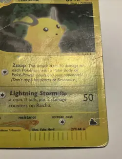 Raichu 27/144 (e-Reader) Yuka Morii Reverse Holo Skyridge 2003 Pokemon - Image 5