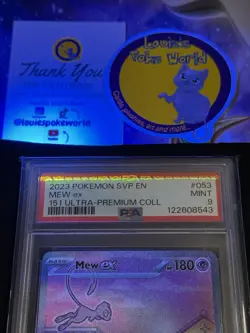 PSA 9 - MINT Mew Ex SVP053 ALTERNATE ART HOLO 151 UPC PROMO Pokemon Card - Image 2