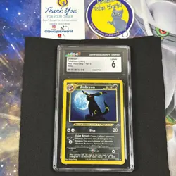 Pokemon TCG Umbreon Neo Discovery Holo Rare - CGC 6 - Image 1