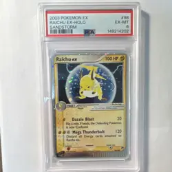 2003 Pokemon EX Sandstorm Raichu ex Holo Ultra Rare #98/100 PSA 6 - Image 1