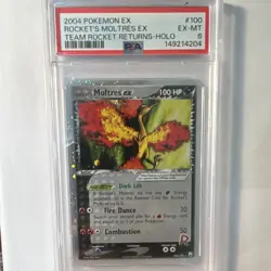 Nintendo 2004 Pokemon Team Rocket Returns Rocket's Moltres ex Holo 100/109 PSA 6 - Image 1
