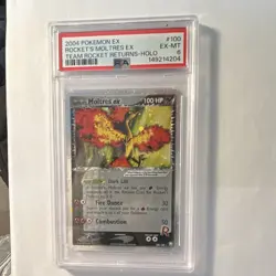 Nintendo 2004 Pokemon Team Rocket Returns Rocket's Moltres ex Holo 100/109 PSA 6 - Image 2