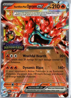 Hearthflame Mask Ogerpon EX 040/167 Twilight Masquerade Pokemon Card NM - Image 1